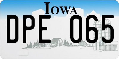 IA license plate DPE065