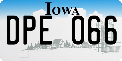 IA license plate DPE066