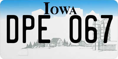IA license plate DPE067