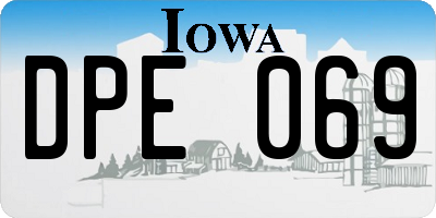 IA license plate DPE069