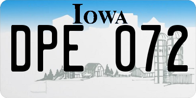 IA license plate DPE072