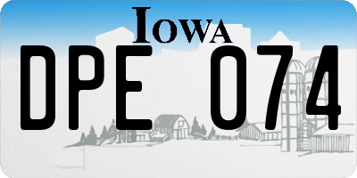 IA license plate DPE074