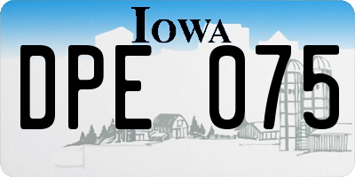 IA license plate DPE075