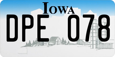IA license plate DPE078