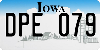 IA license plate DPE079