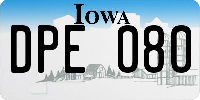 IA license plate DPE080