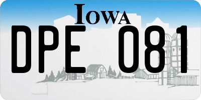 IA license plate DPE081