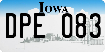 IA license plate DPE083