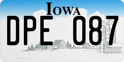 IA license plate DPE087