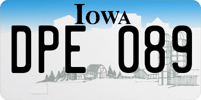 IA license plate DPE089