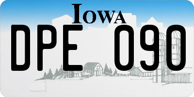 IA license plate DPE090