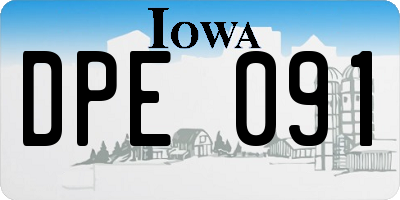 IA license plate DPE091