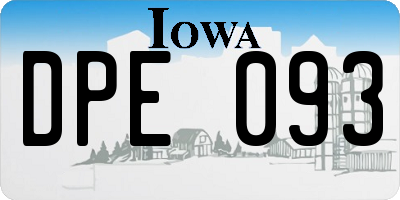 IA license plate DPE093