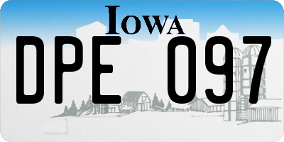IA license plate DPE097
