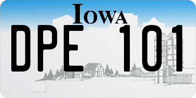 IA license plate DPE101