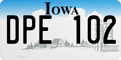 IA license plate DPE102