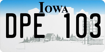 IA license plate DPE103
