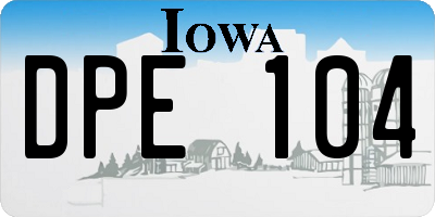 IA license plate DPE104