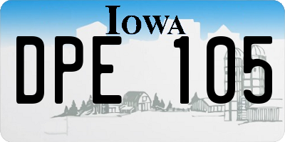 IA license plate DPE105