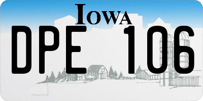IA license plate DPE106