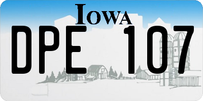 IA license plate DPE107