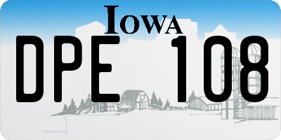 IA license plate DPE108