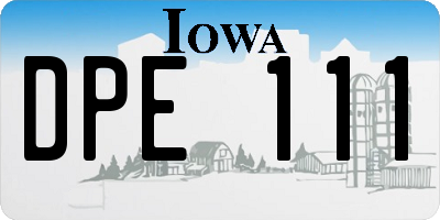 IA license plate DPE111