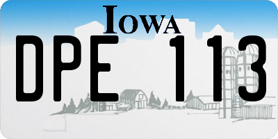 IA license plate DPE113