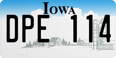 IA license plate DPE114