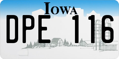 IA license plate DPE116