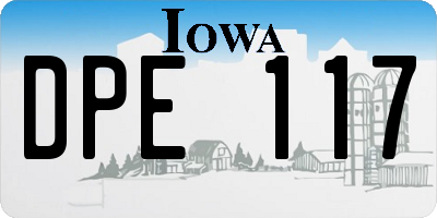 IA license plate DPE117