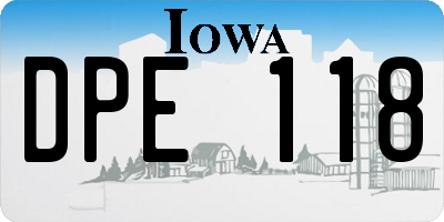 IA license plate DPE118