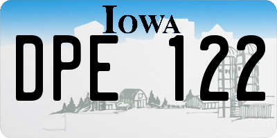 IA license plate DPE122