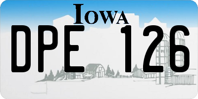 IA license plate DPE126