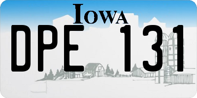 IA license plate DPE131