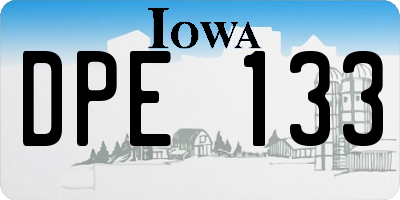 IA license plate DPE133