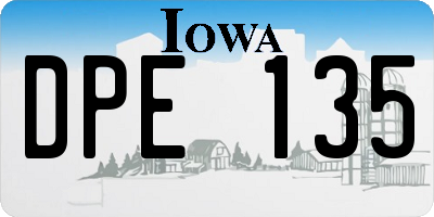 IA license plate DPE135
