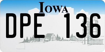 IA license plate DPE136