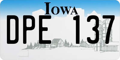 IA license plate DPE137