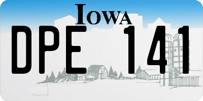 IA license plate DPE141