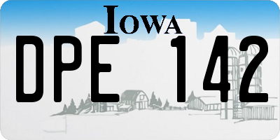 IA license plate DPE142