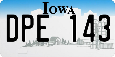 IA license plate DPE143