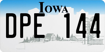 IA license plate DPE144