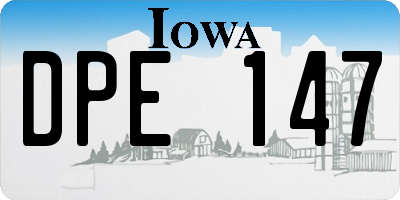 IA license plate DPE147