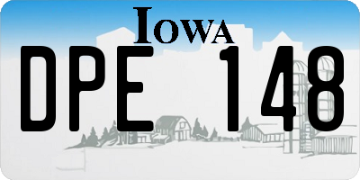 IA license plate DPE148