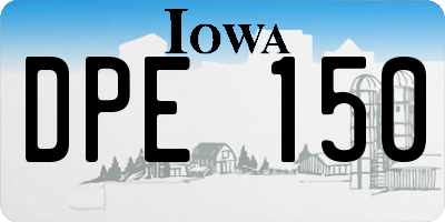 IA license plate DPE150