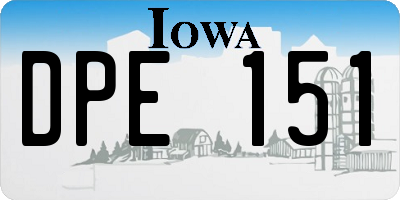 IA license plate DPE151