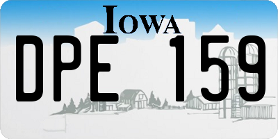 IA license plate DPE159
