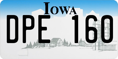 IA license plate DPE160
