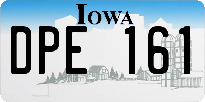 IA license plate DPE161